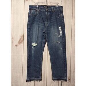 GAP Jeans Womens 16/33R High Rise Cheeky‎ Straight Distressed Frayed Hem
